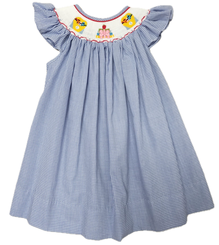 Back to School Hand Smocked Girls Bishop Dress