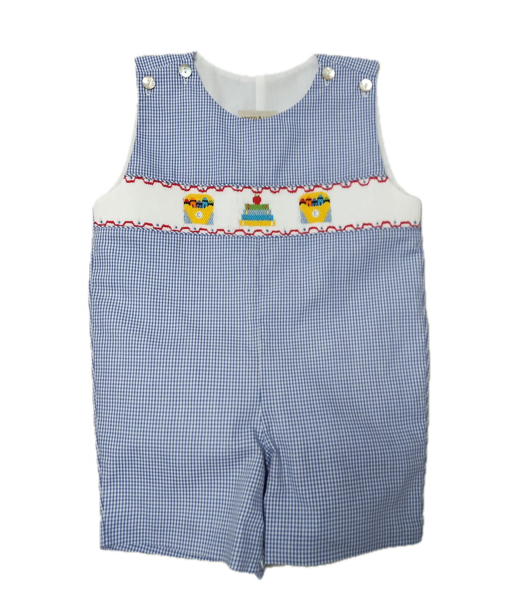 Back to School Boys Hand Smocked Overall