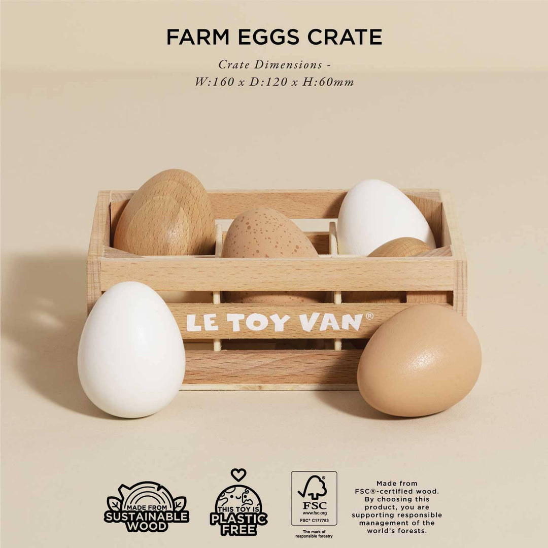 Farm Eggs Wooden Market Crate