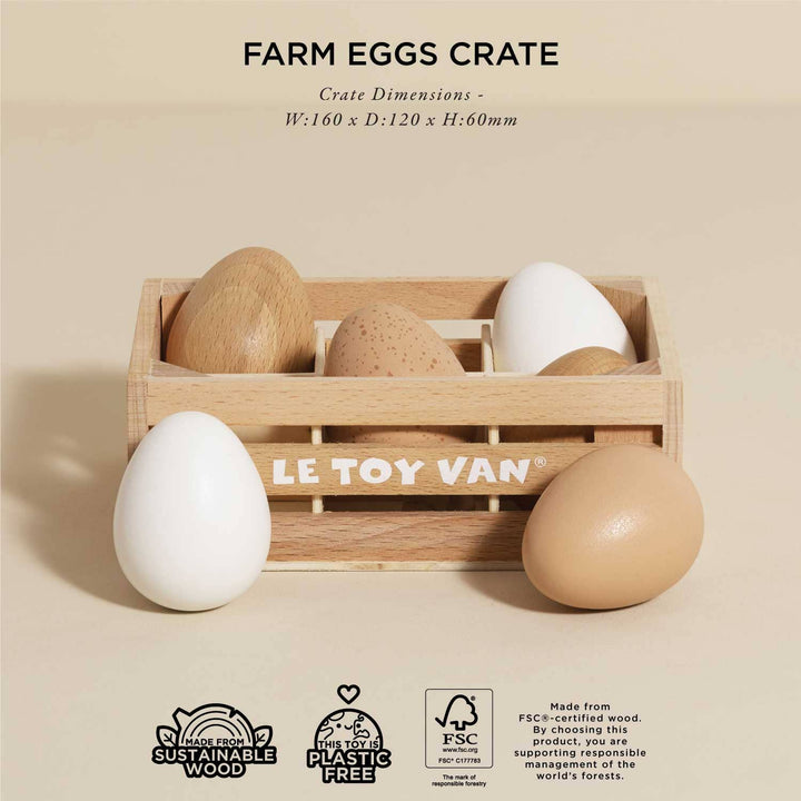 Farm Eggs Wooden Market Crate