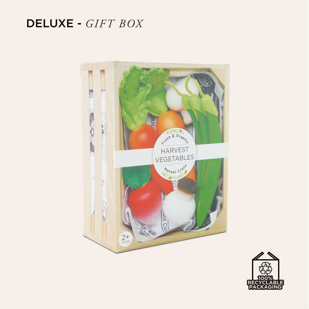 Harvest Vegetables Wooden Market Crate