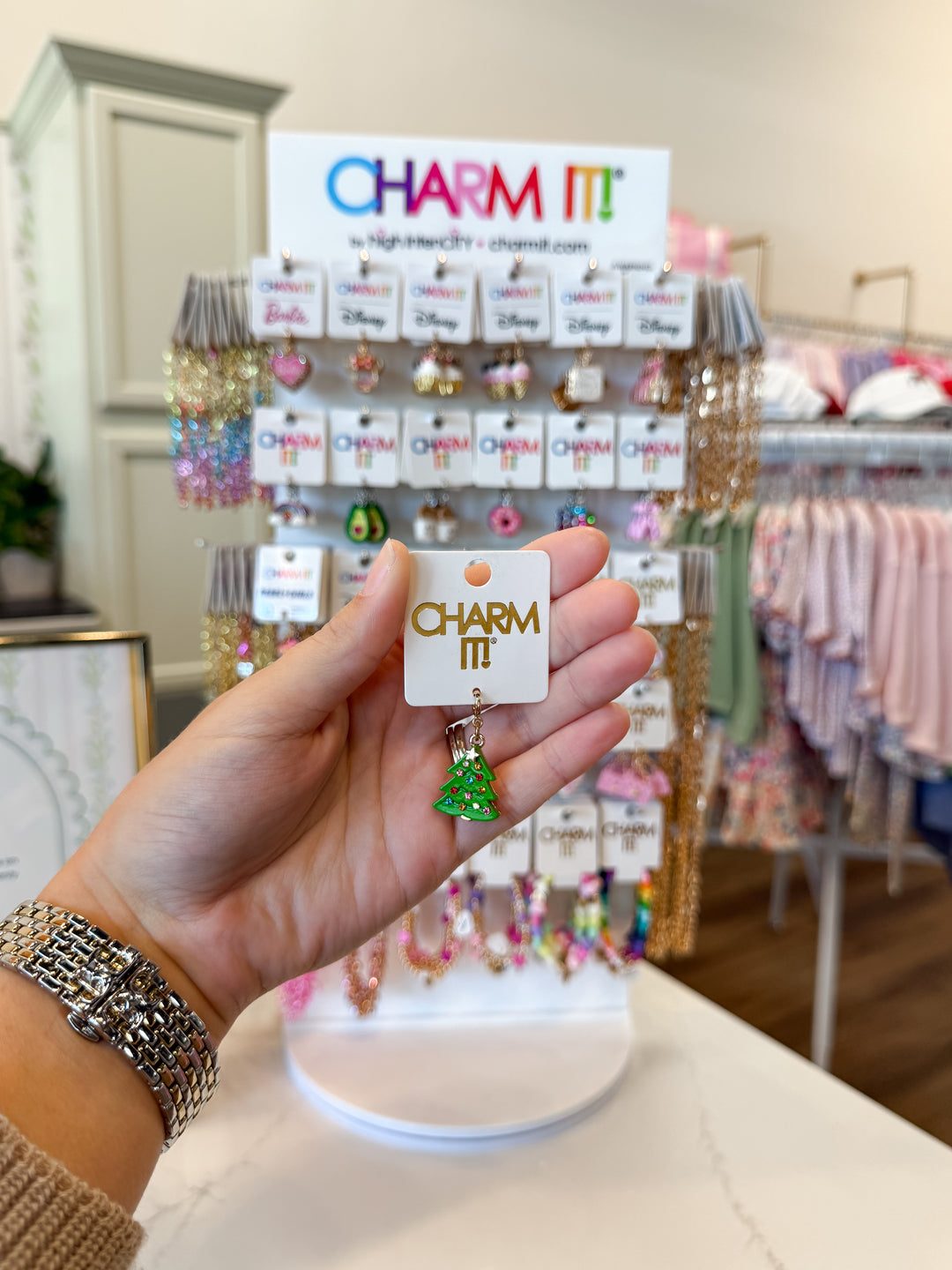 Gold Sparkle Christmas Tree Charm