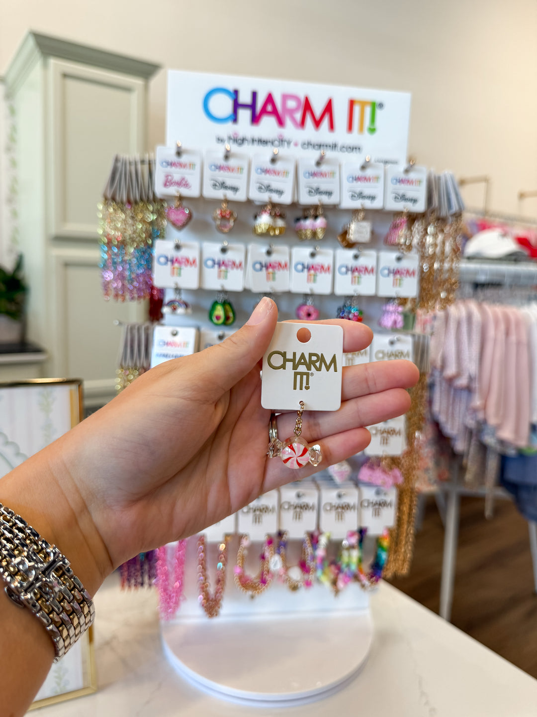 Gold Peppermint Candy Charm
