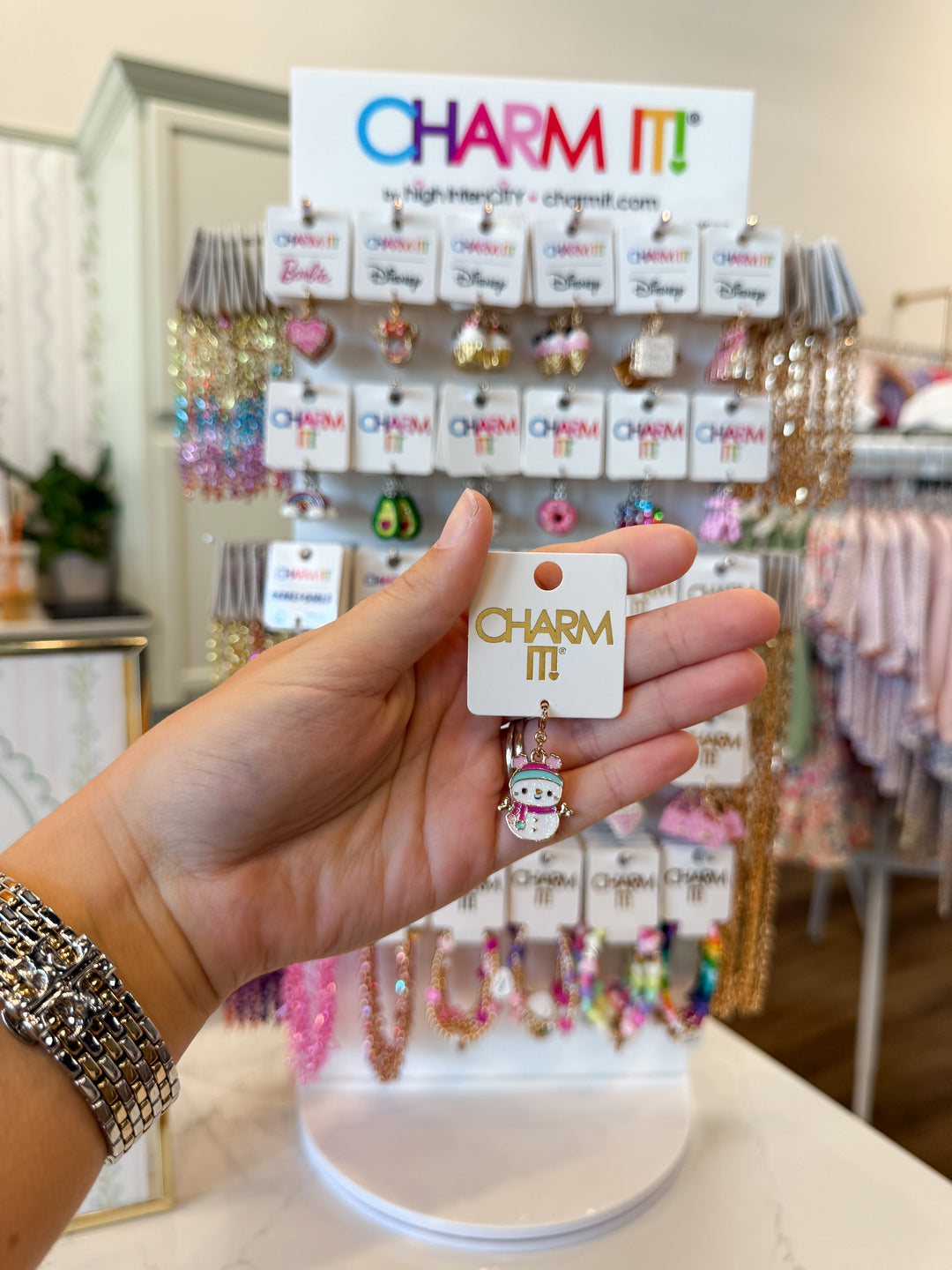 Gold Swivel Snowman Charm