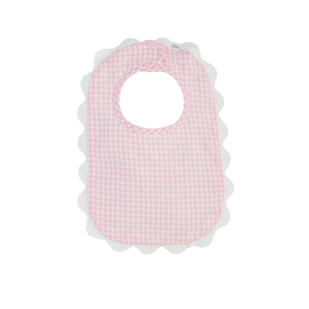 Gingham Scallop Bib