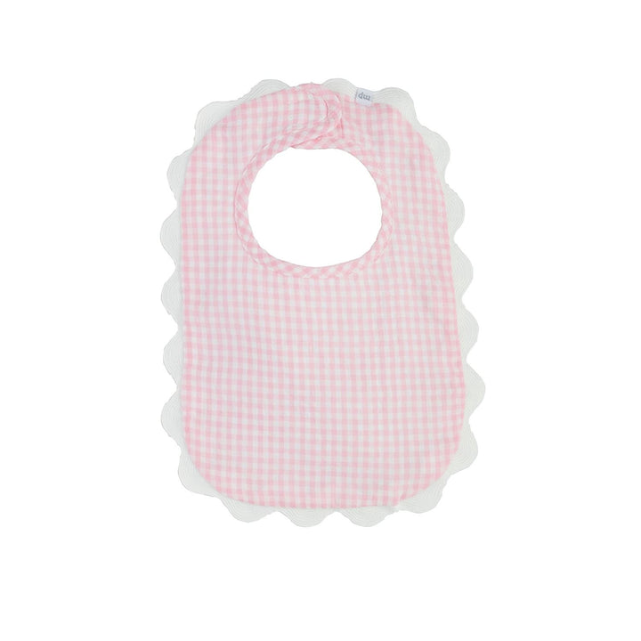 Gingham Scallop Bib