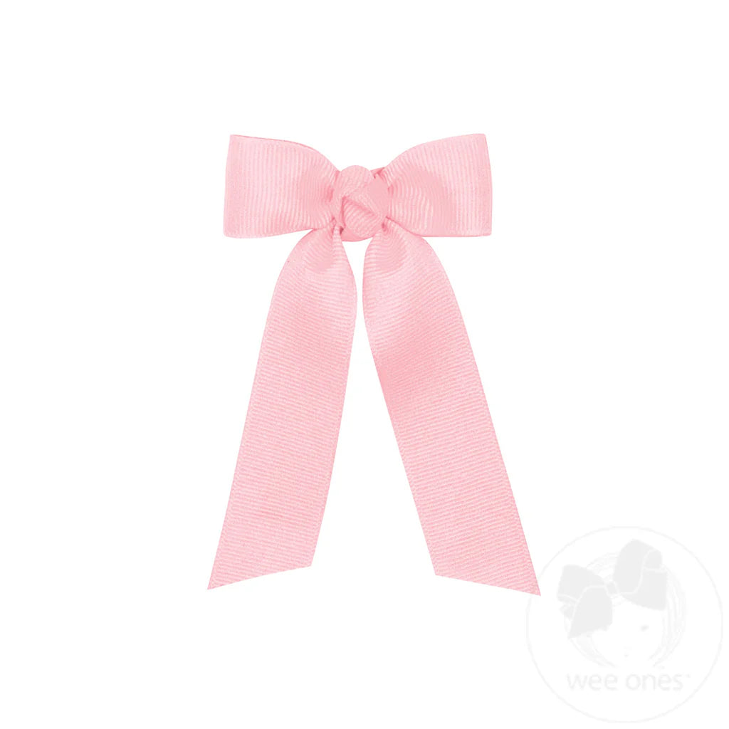 Light Pink Grosgrain Bowtie with Knot Wrap and Streamer Tails