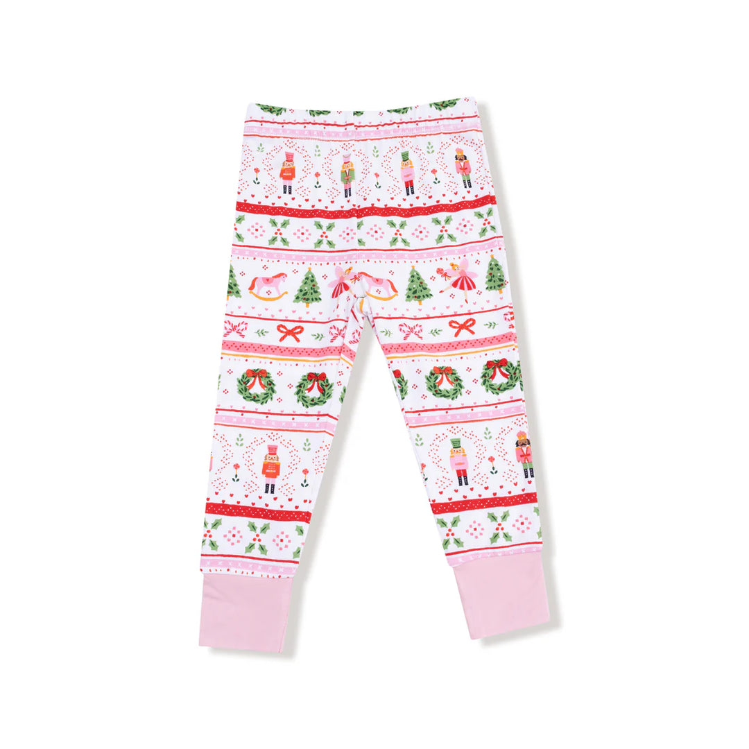 Sugar Plum Fairy - Nutcracker Fair Isle - Pink  Long Sleeve Loungewear Set