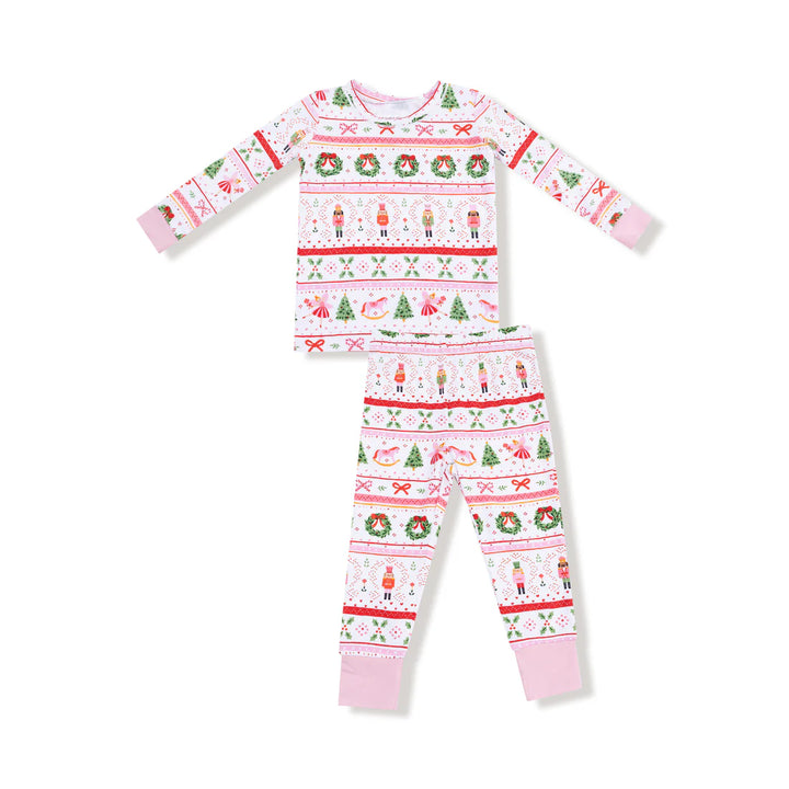 Sugar Plum Fairy - Nutcracker Fair Isle - Pink  Long Sleeve Loungewear Set