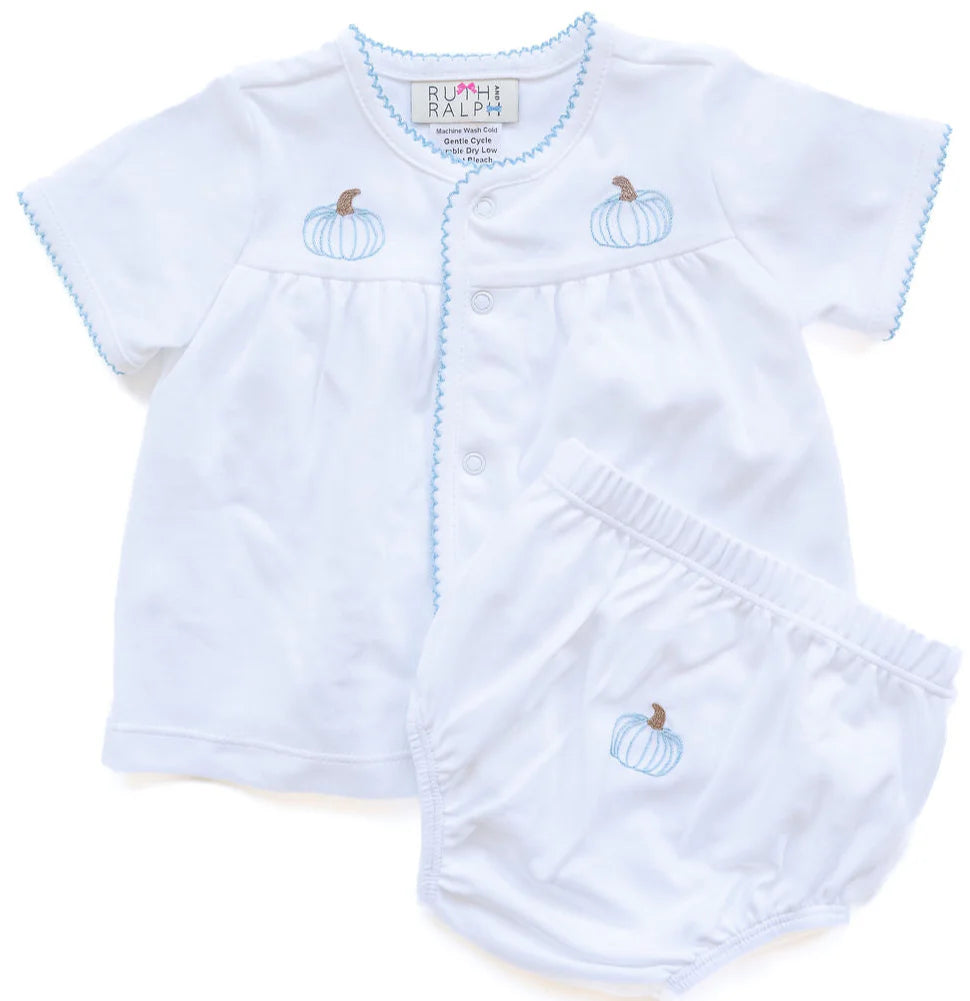 Blue Pumpkin Diaper Cover Set