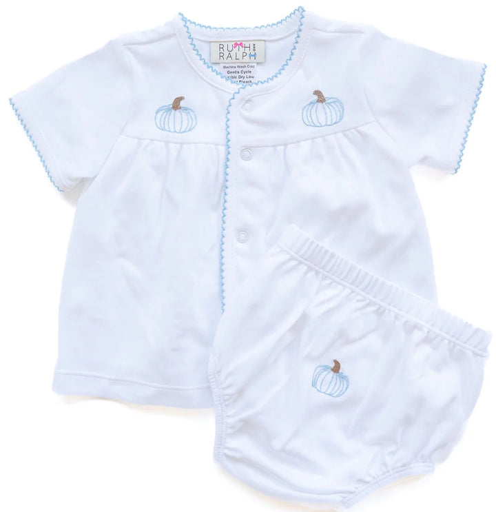 Blue Pumpkin Diaper Cover Set