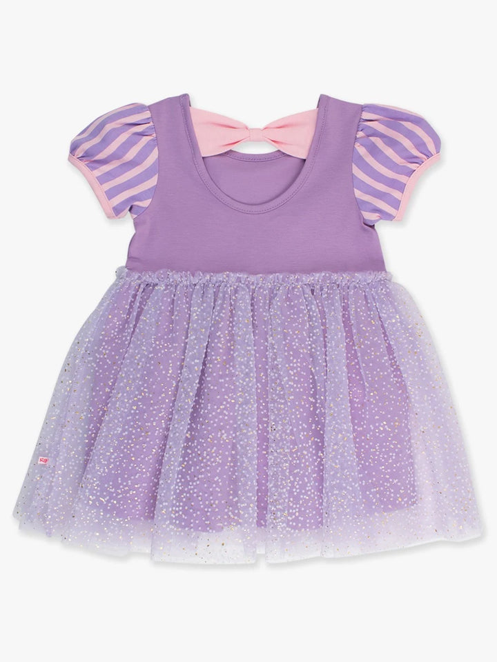 Amethyst Princess Short Sleeve Princess Bow Twirl Dress