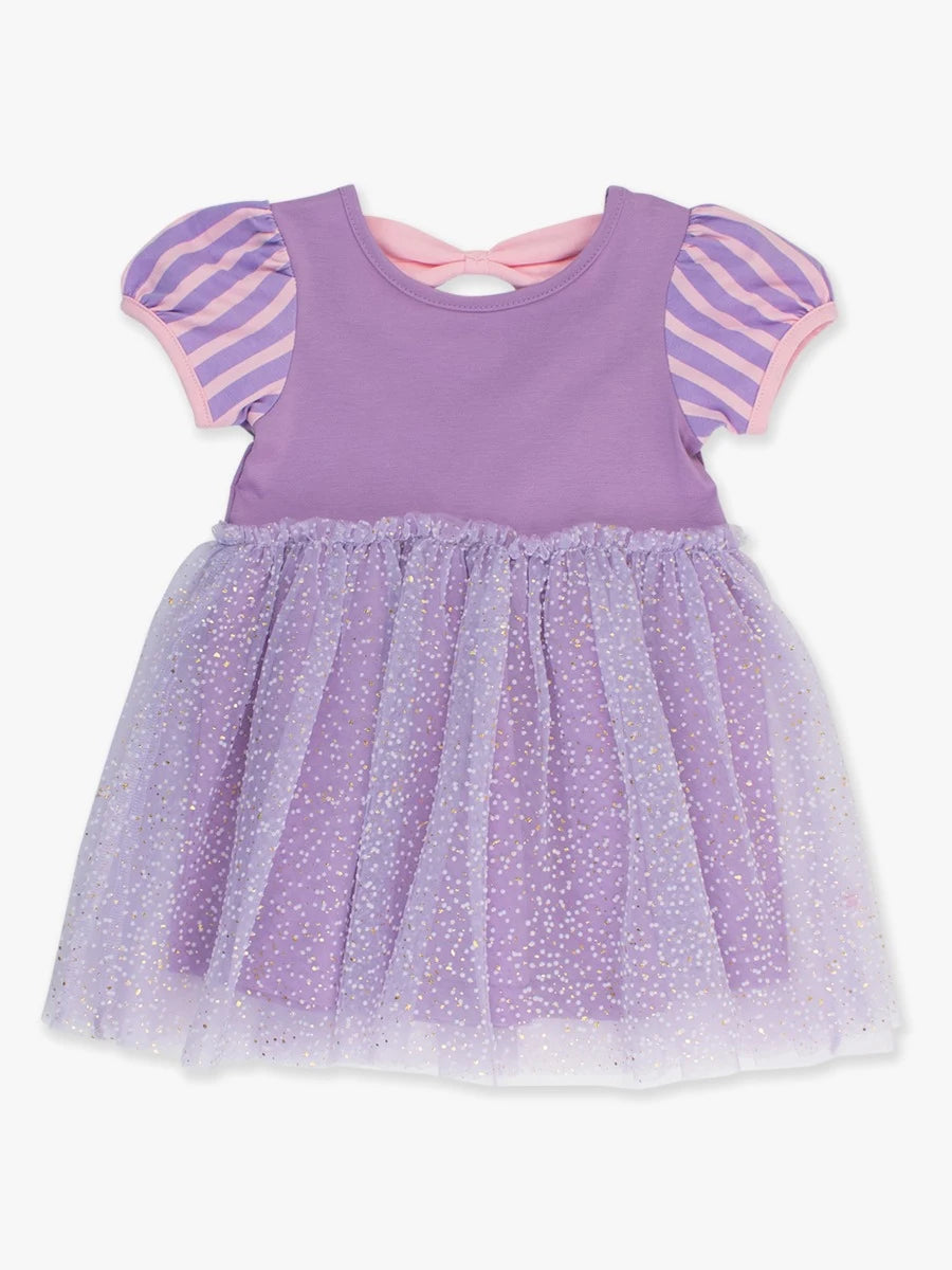 Amethyst Princess Short Sleeve Princess Bow Twirl Dress