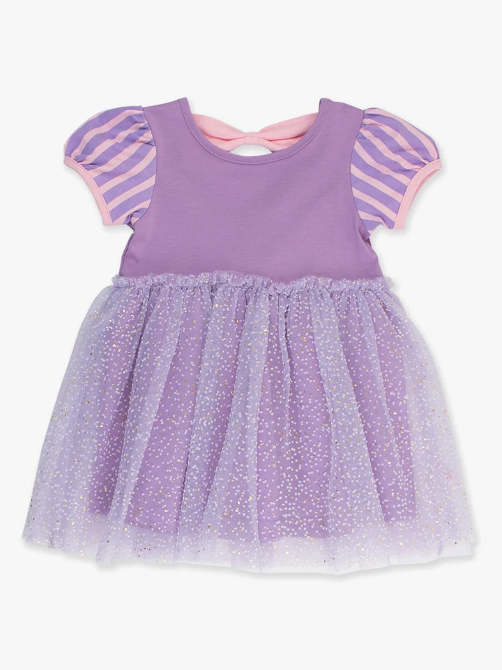Amethyst Princess Short Sleeve Princess Bow Twirl Dress