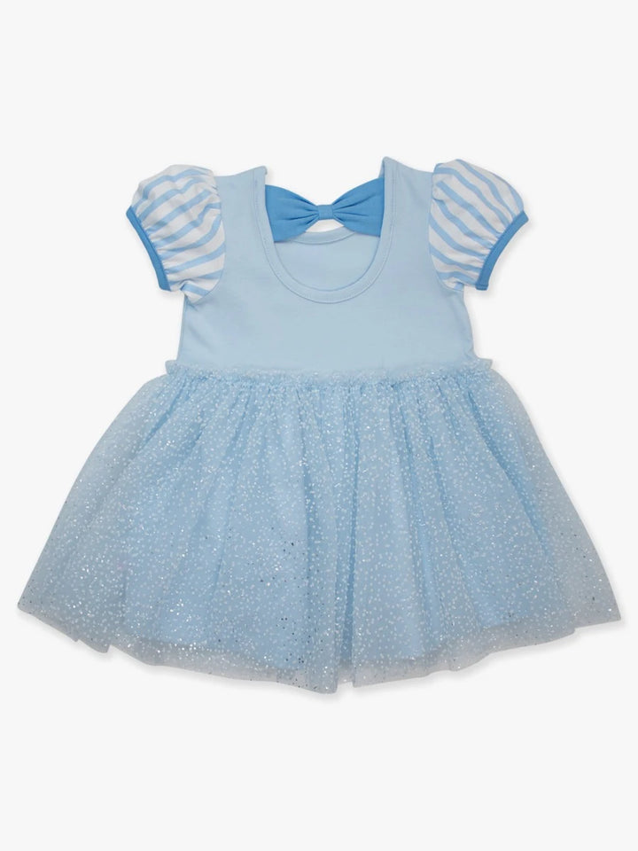 Crystal Blue Princess Short Sleeve Twirl Dress