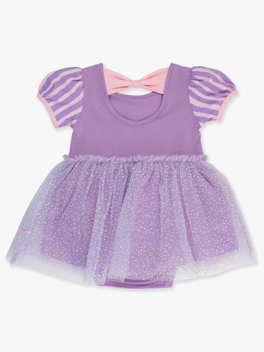 Amethyst Princess Short Sleeve Bow Twirl Romper