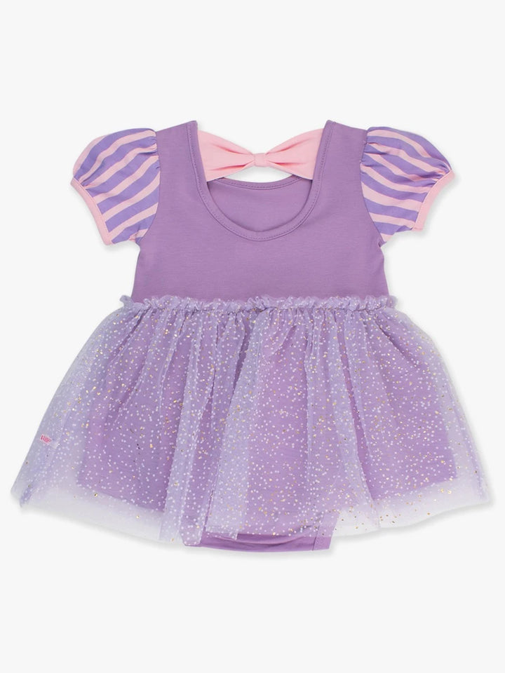 Amethyst Princess Short Sleeve Bow Twirl Romper