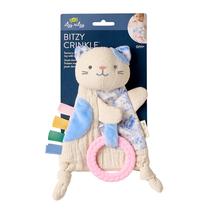 Bitzy Crinkle Kitty Teether Toy