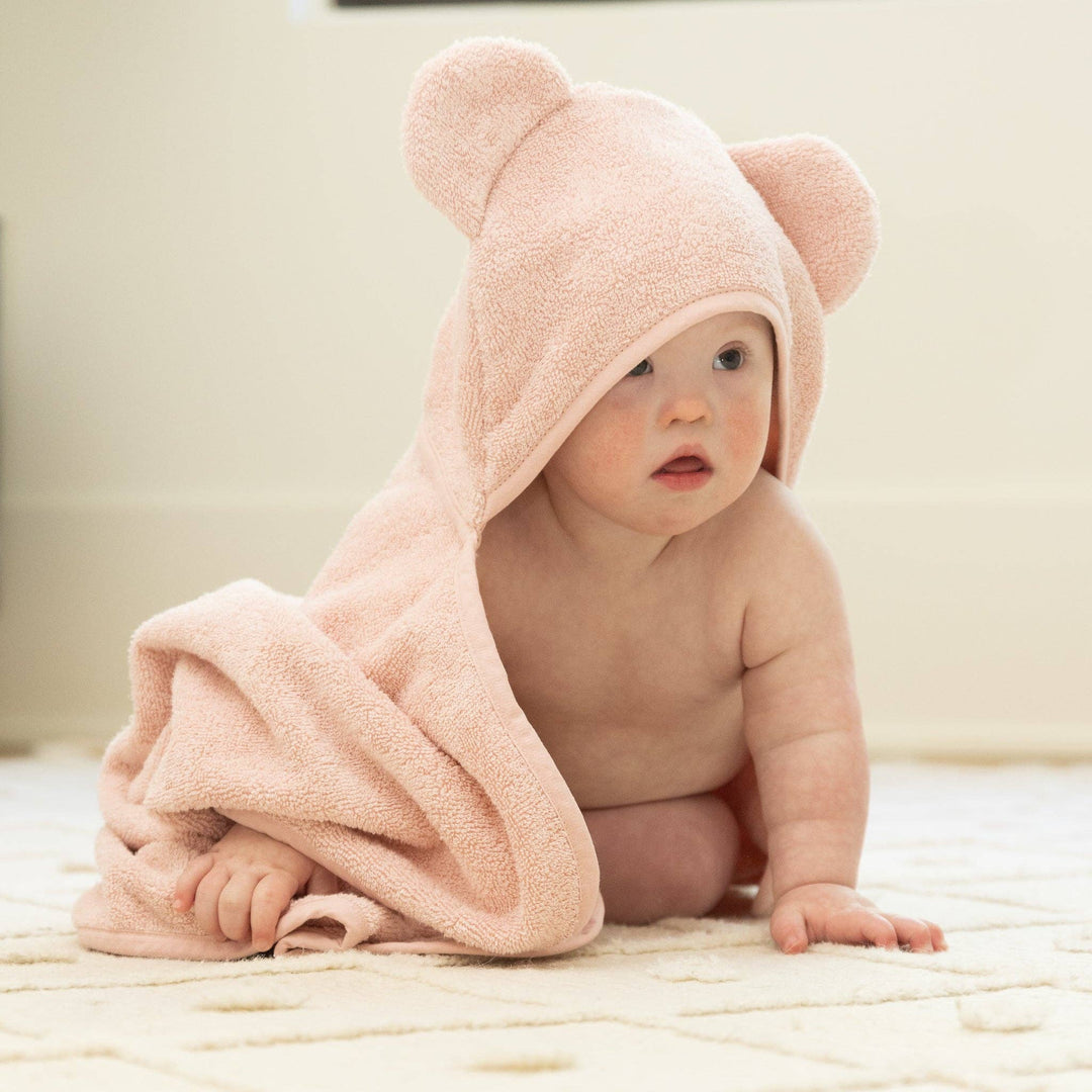 Hooded Towel + Wash Mitt Set Blush: Pink