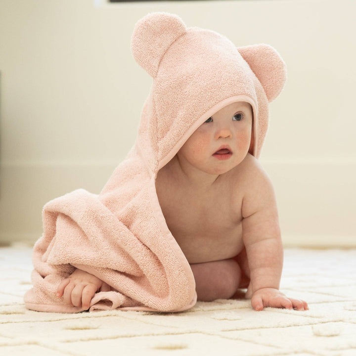 Hooded Towel + Wash Mitt Set Blush: Pink