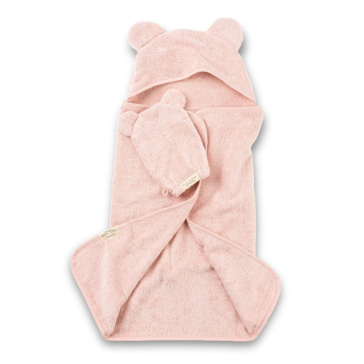 Hooded Towel + Wash Mitt Set Blush: Pink
