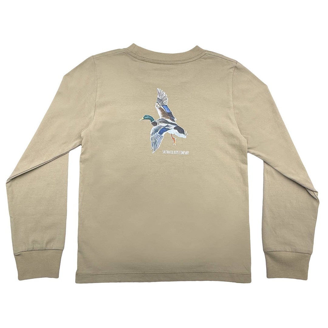 Boys Taupe Long Sleeve Mallard Graphic