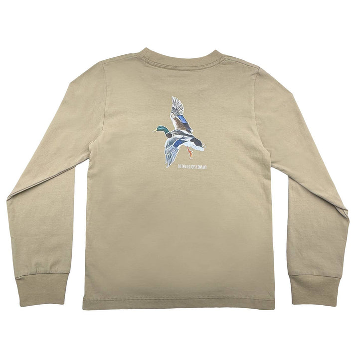 Boys Taupe Long Sleeve Mallard Graphic
