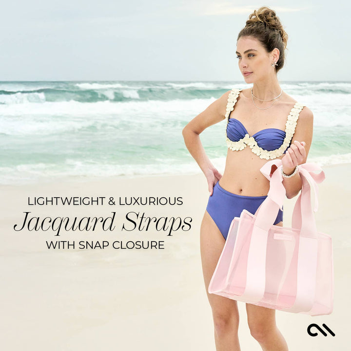 Special Edition Bow Beach Tote With Phone Pouch: Ballet Pink