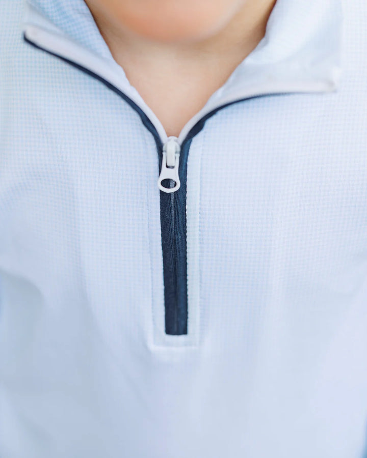 Evan Pullover Pant Set- Mini Blue Gingham