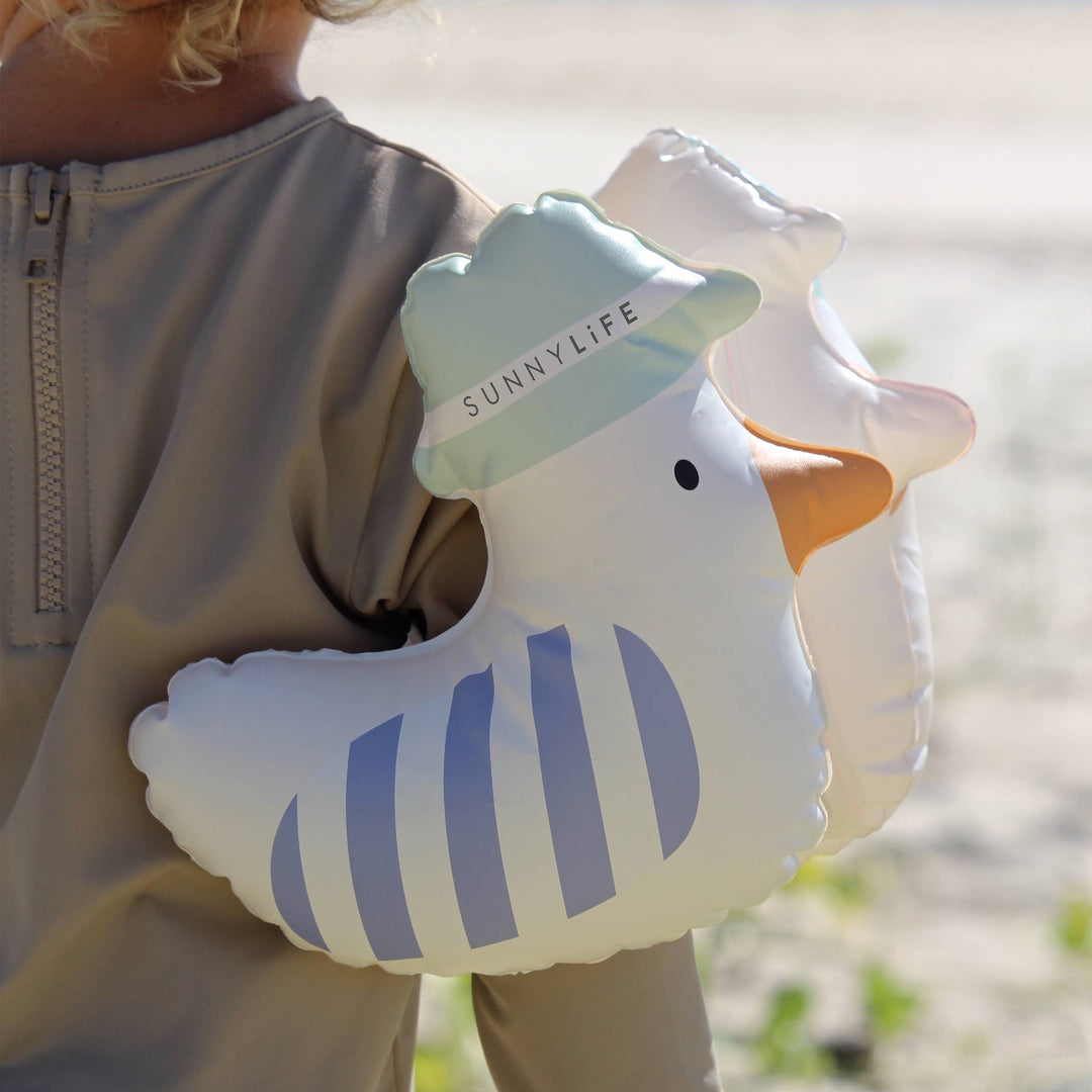 Kids Inflatable Arm Bands Sid the Seagull Blue Stripe