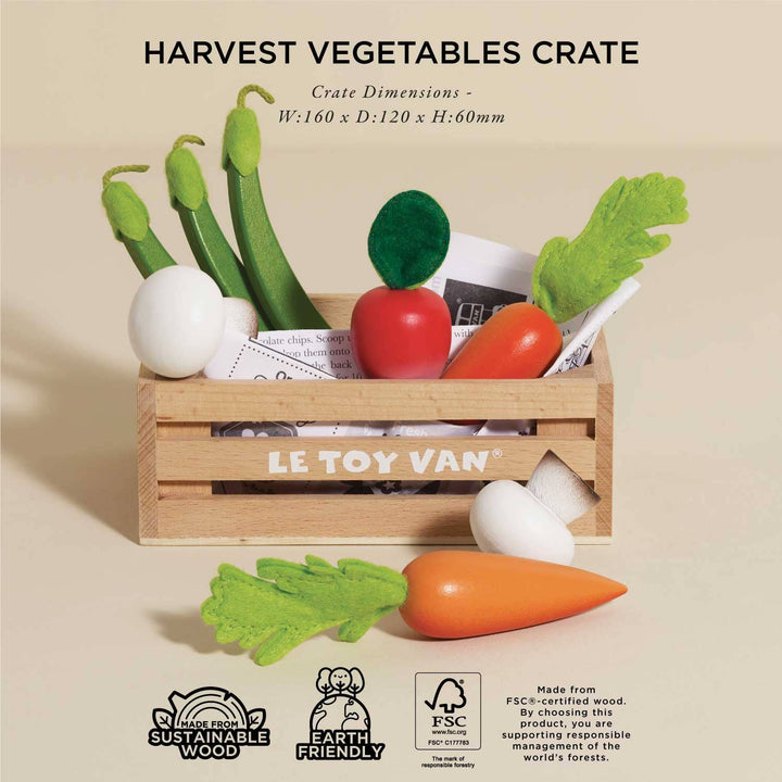 Harvest Vegetables Wooden Market Crate