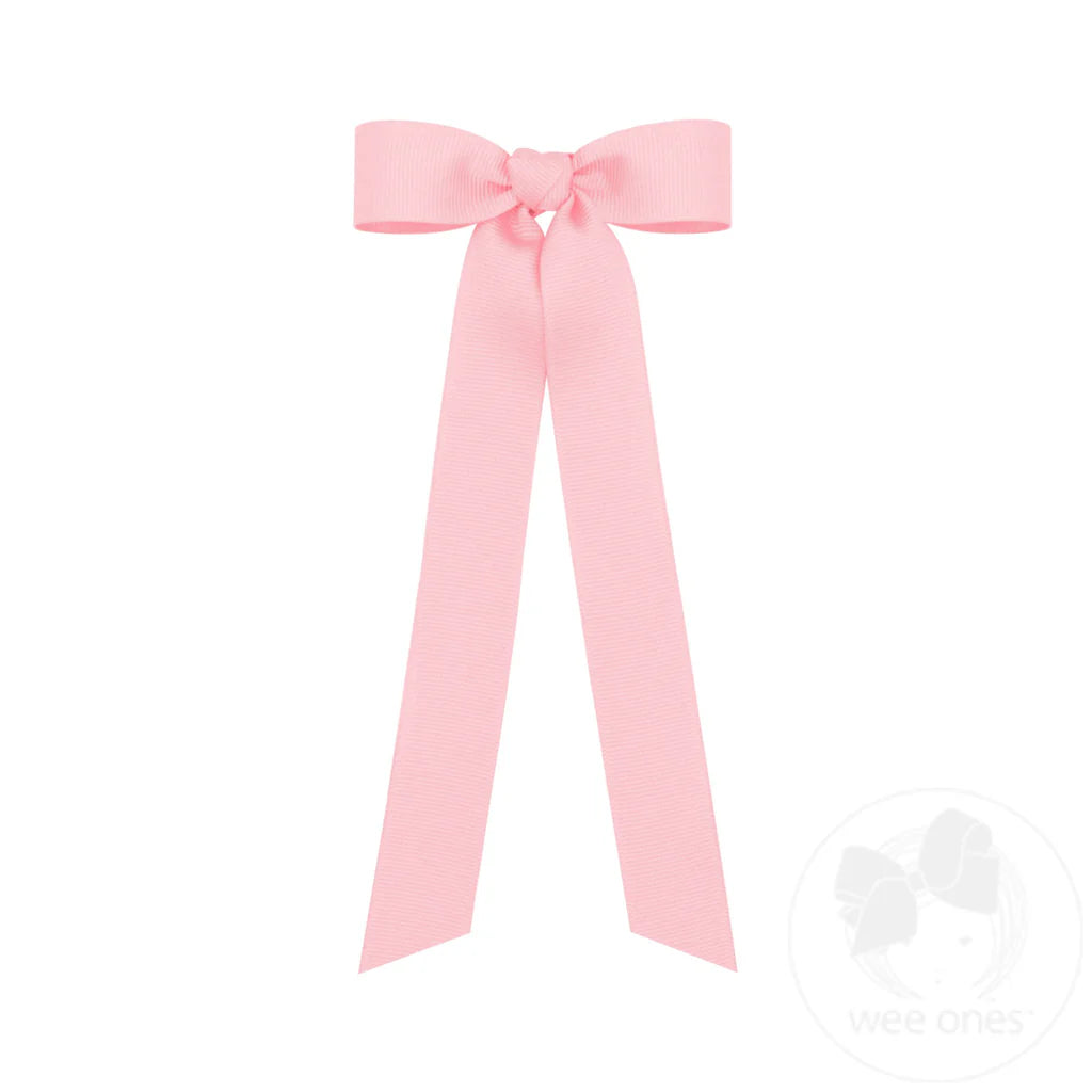 Light Pink Grosgrain Bowtie with Knot Wrap and Streamer Tails
