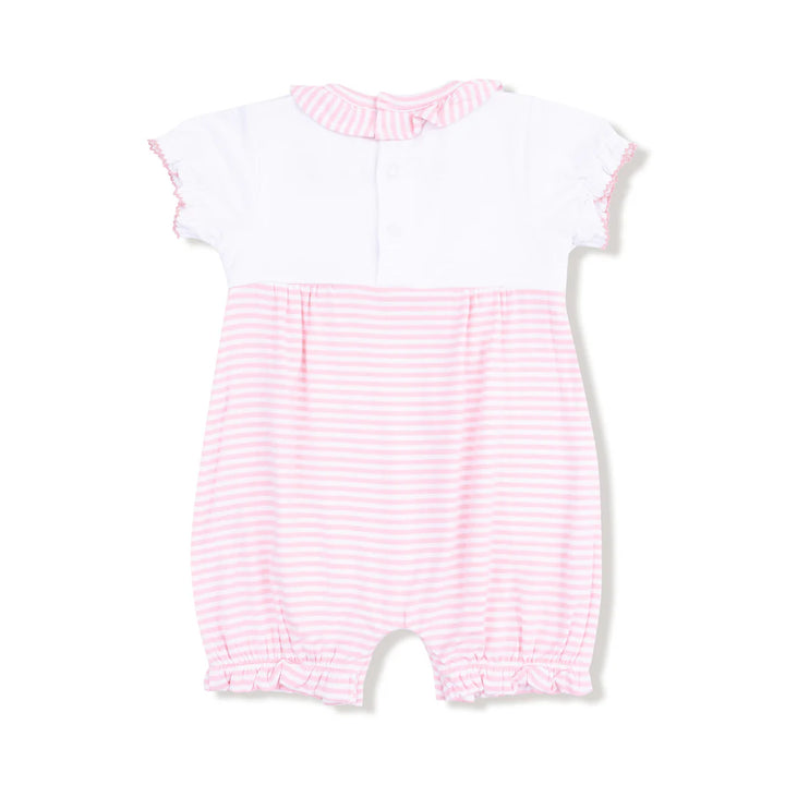 Pink Baby Golf Carats Ruffle Collar Romper