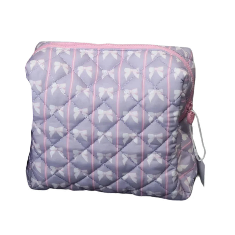 Striped Purple Bow Tote Bag