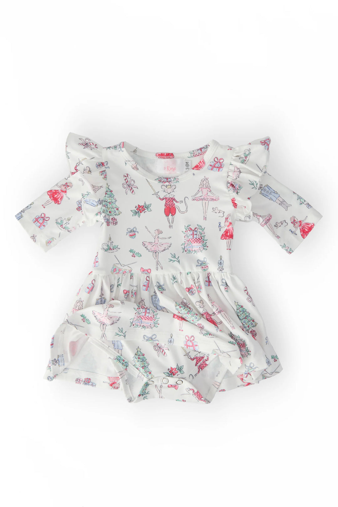 Clara's Christmas Twirl Flutter Bodysuit