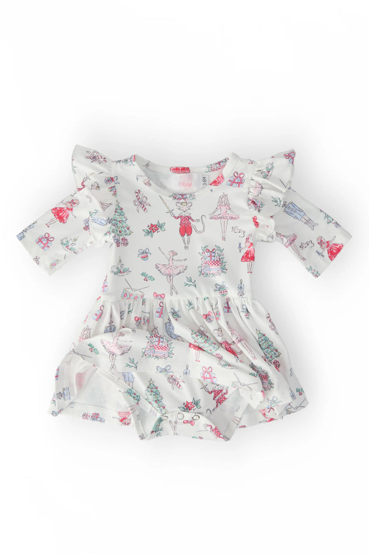 Clara's Christmas Twirl Flutter Bodysuit