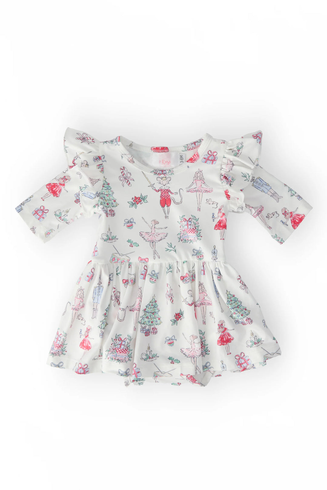 Clara's Christmas Twirl Flutter Bodysuit
