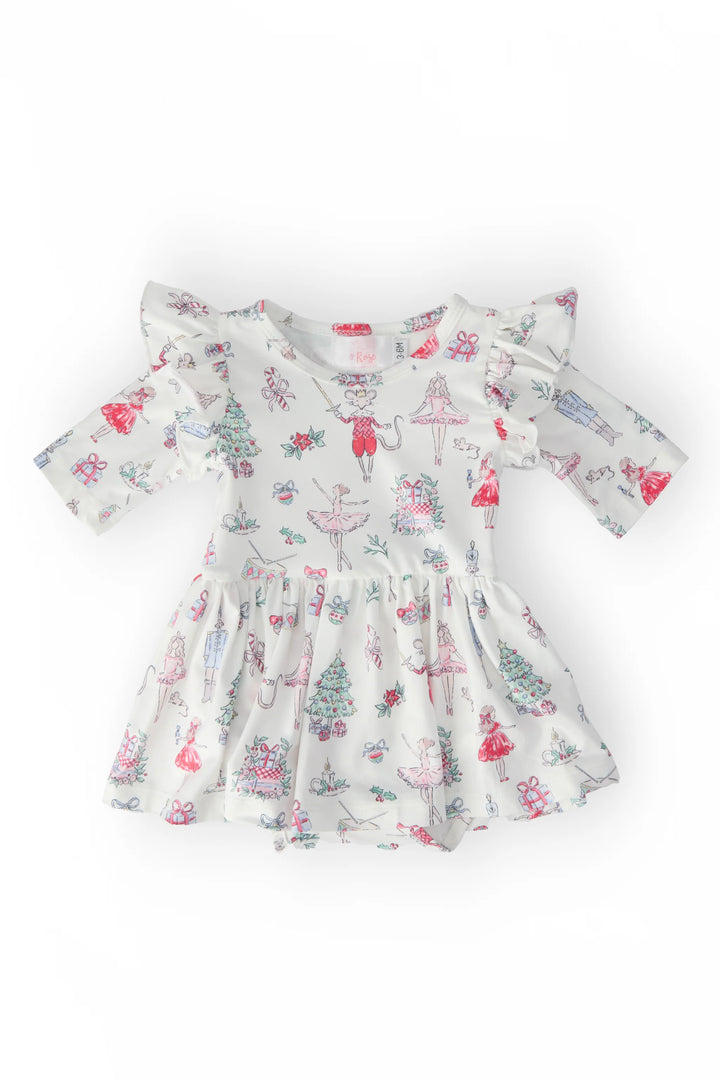 Clara's Christmas Twirl Flutter Bodysuit