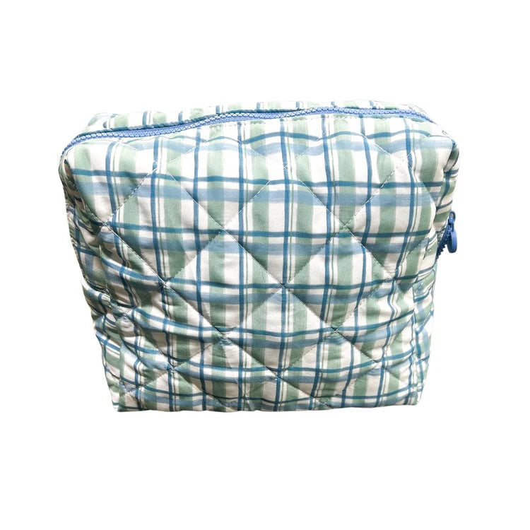 Blue and Green Check Tote Bag
