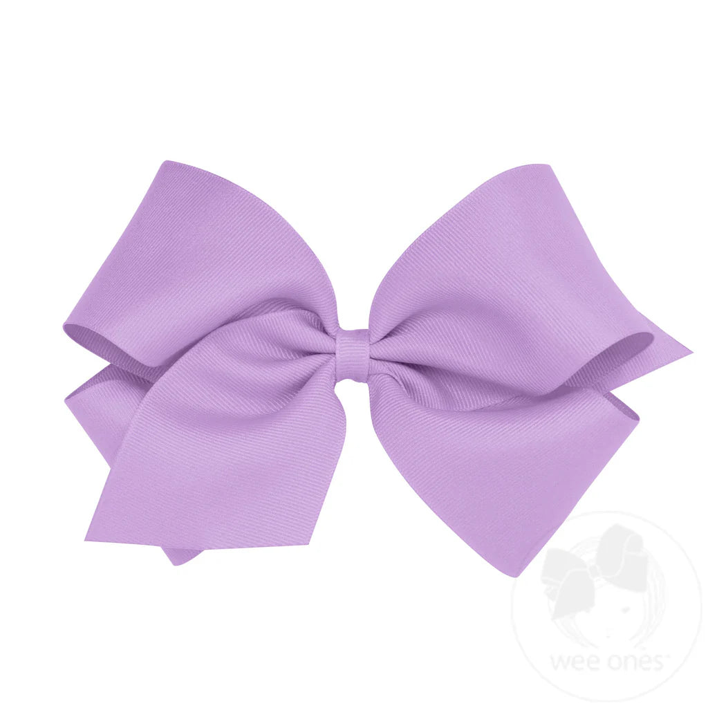 Classic Light Orchid Grosgrain Hair Bow (Plain Wrap)