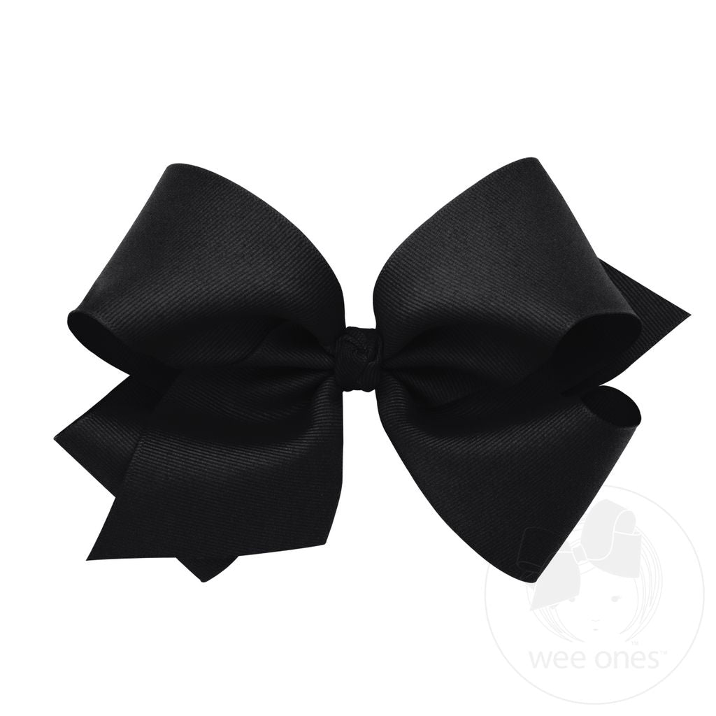 Classic Black Grosgrain Hair Bow (Knot Wrap)