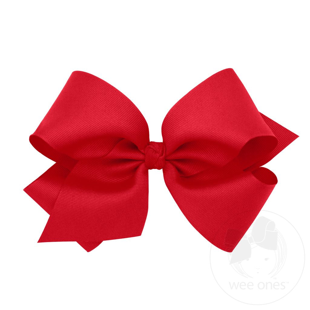 Classic Red Grosgrain Hair Bow (Knot Wrap)