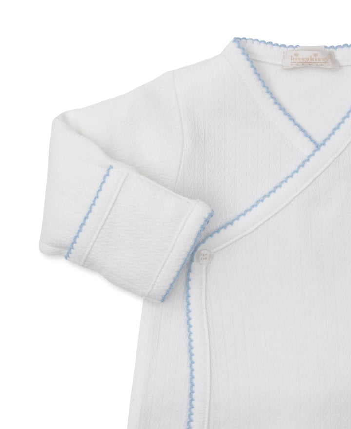 Premier Noah's Ark White/Blue Hand Emb. Cross Tee & Pant Set