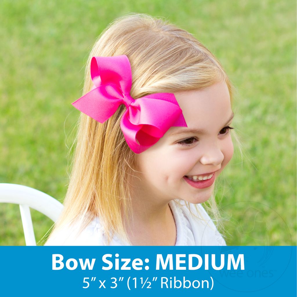 Medium Signature Collegiate Logo Print Grosgrain Hair Bow