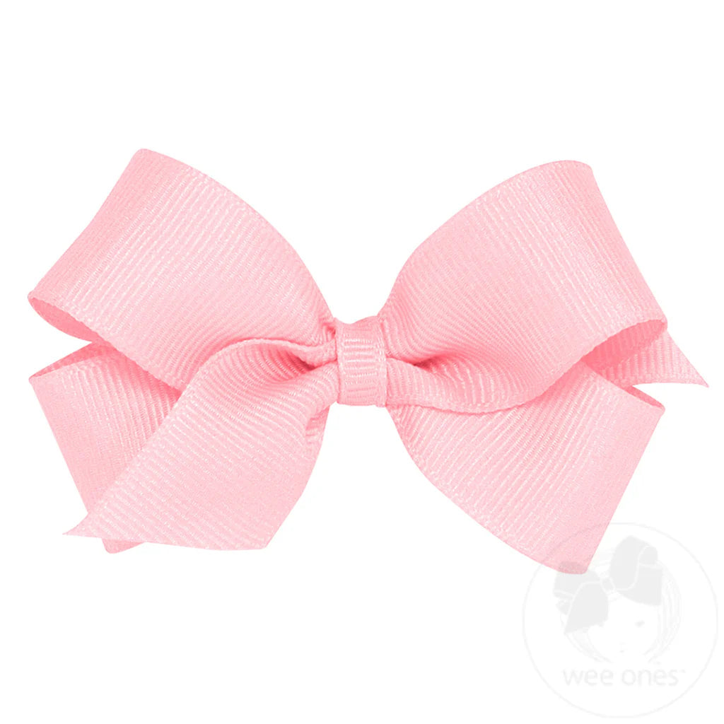 Light Pink Classic Grosgrain Hair Bow (Plain Wrap)
