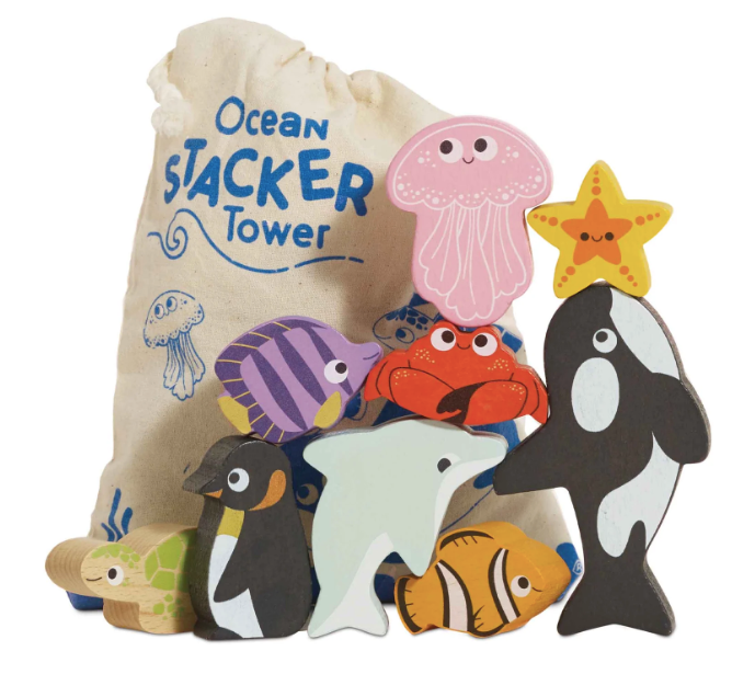 Ocean Life Stacking Animals & Bag