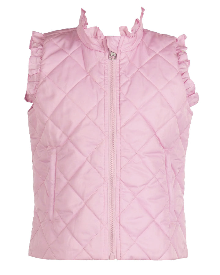Vera Vest with Ruffles: Cotton Candy Pink