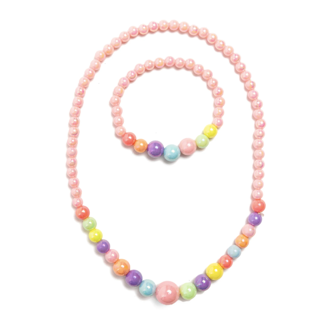 Pearly Pastel Necklace & Bracelet Set