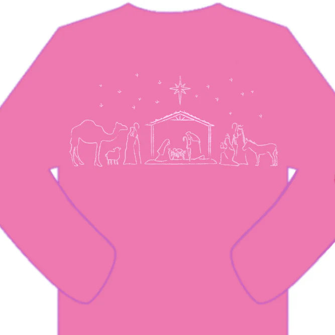 LS Pink Nativity with Light Pink Ink T-shirt