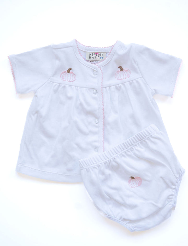 Pink Pumpkin Diaper Cover Set